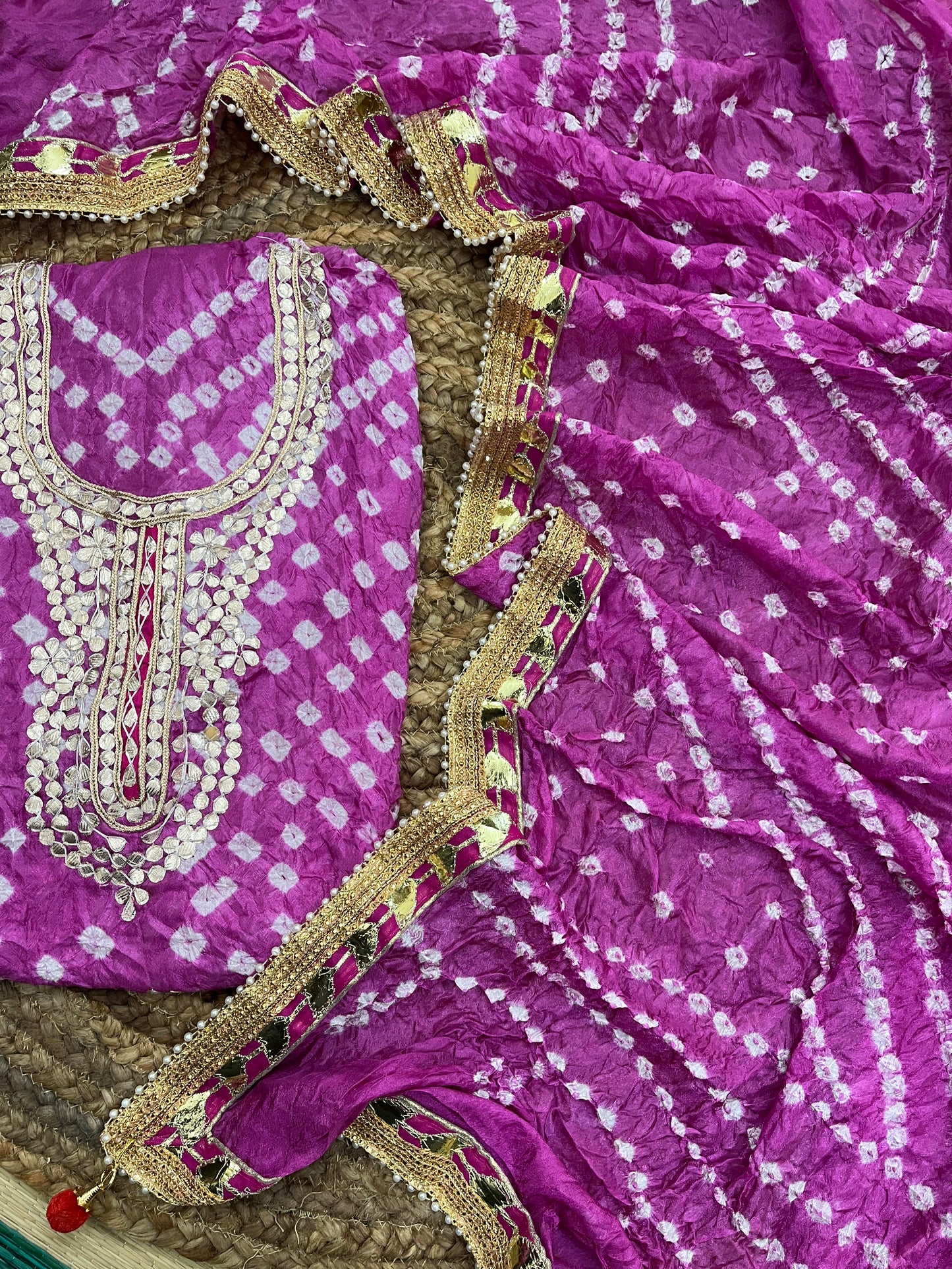 Gota Patti Bandhani Dress Material
