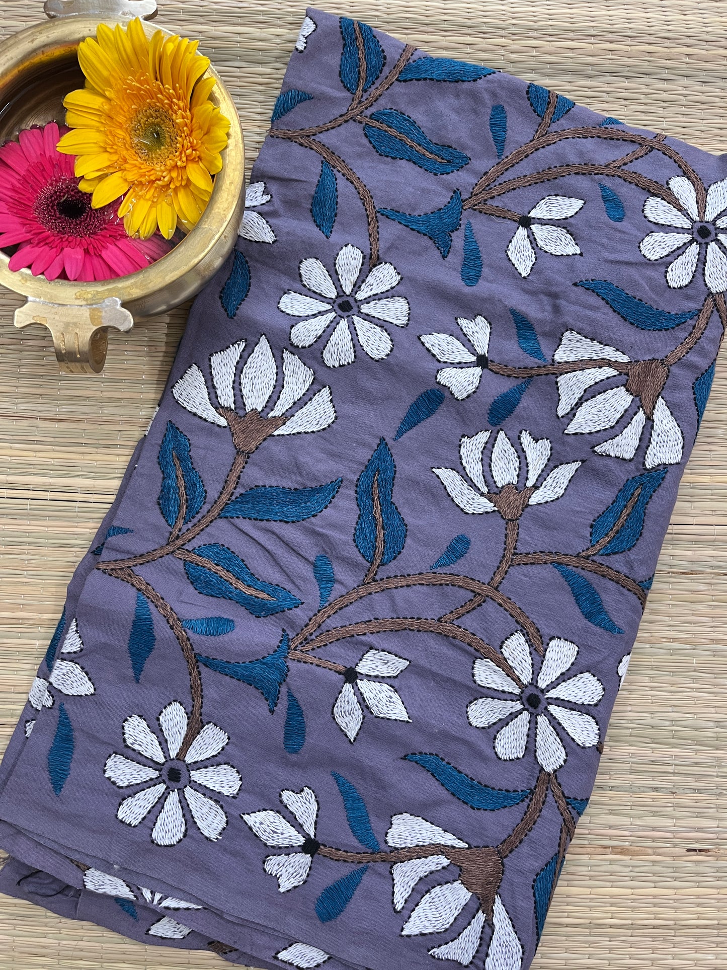 MKBP6 Floral Designer Kanthawork Blouse Piece