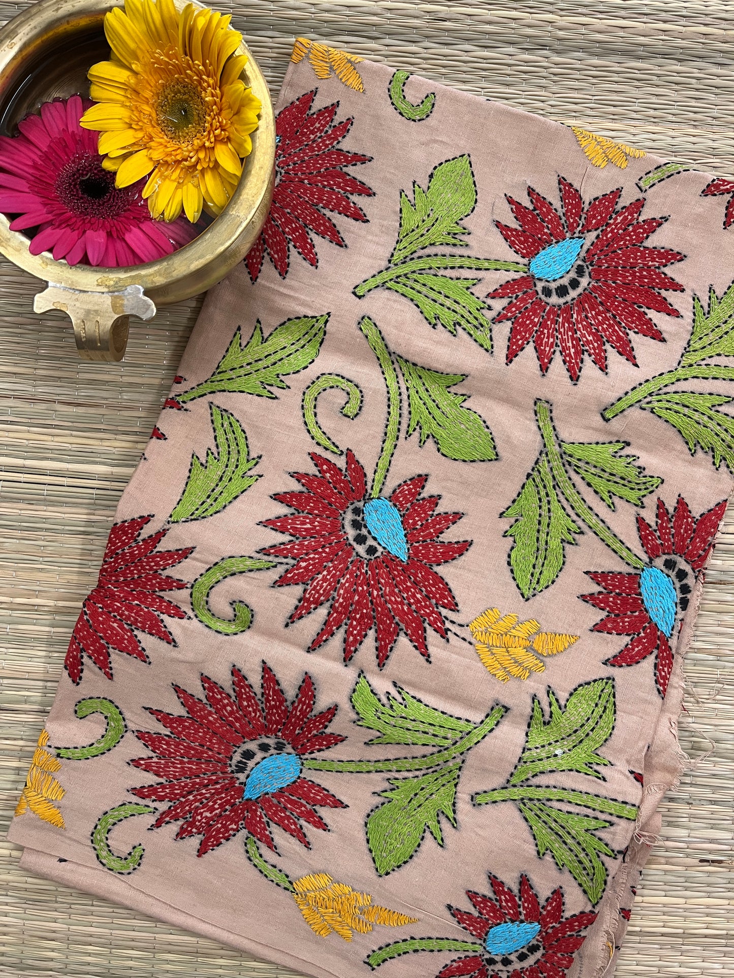 MKBP8 Floral Designer Kanthawork Blouse Piece