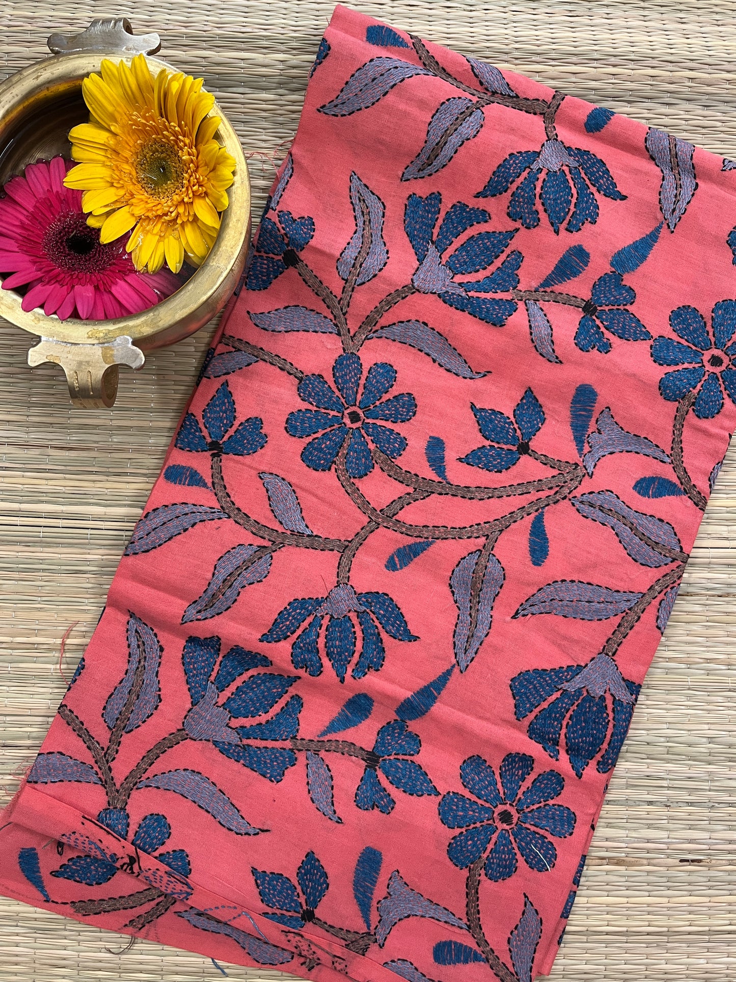 MKBP9 Floral Designer Kanthawork Blouse Piece