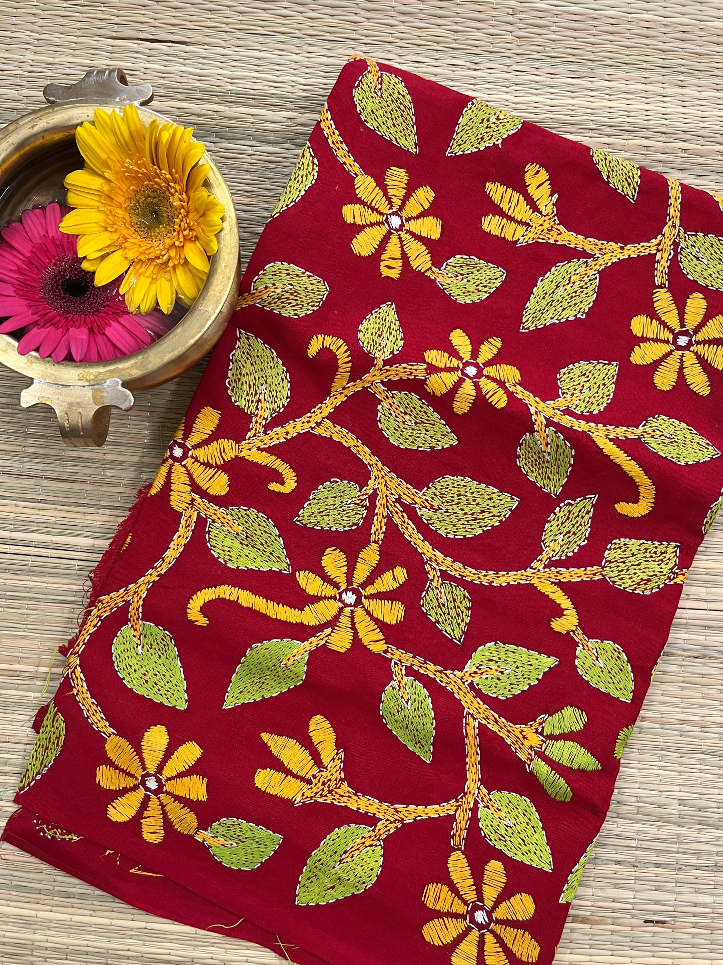 MKBP12 Floral Designer Kanthawork Blouse Piece