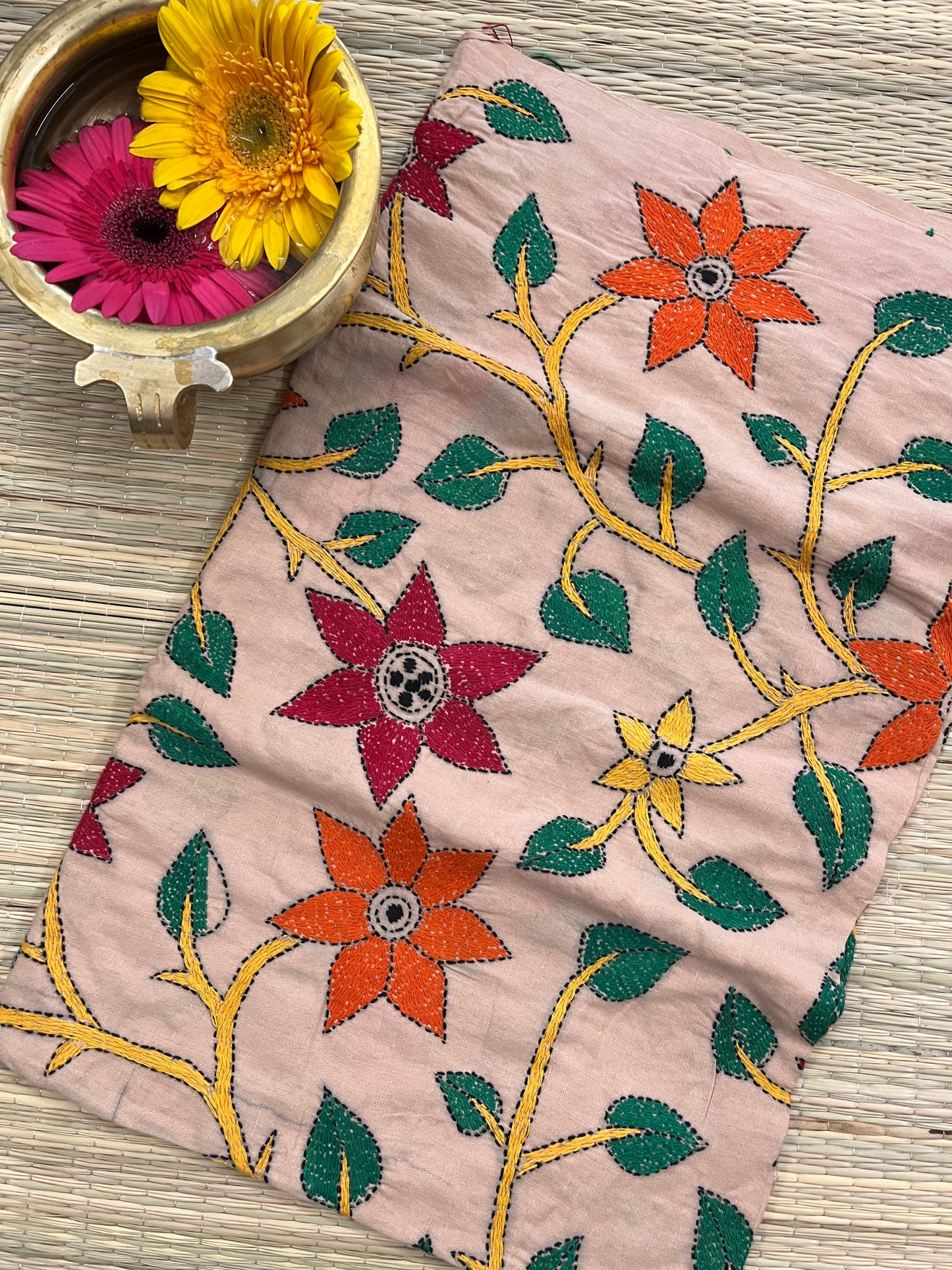 MKBP11 Floral Designer Kanthawork Blouse Piece