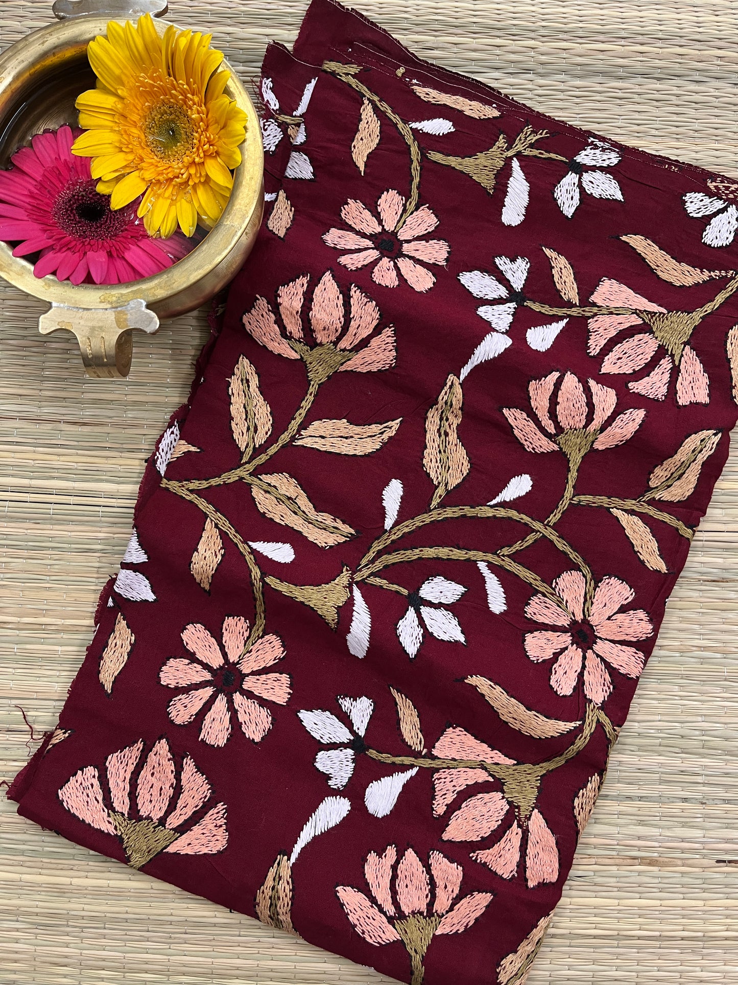 MKBP14 Floral Designer Kanthawork Blouse Piece
