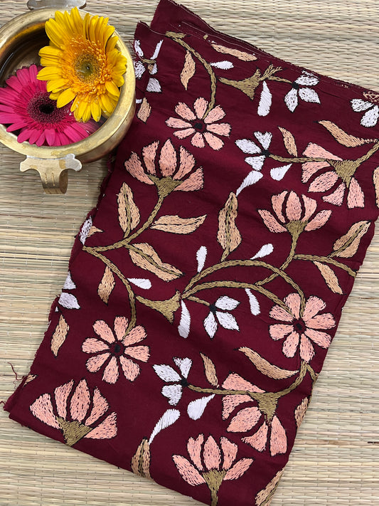 MKBP14 Floral Designer Kanthawork Blouse Piece