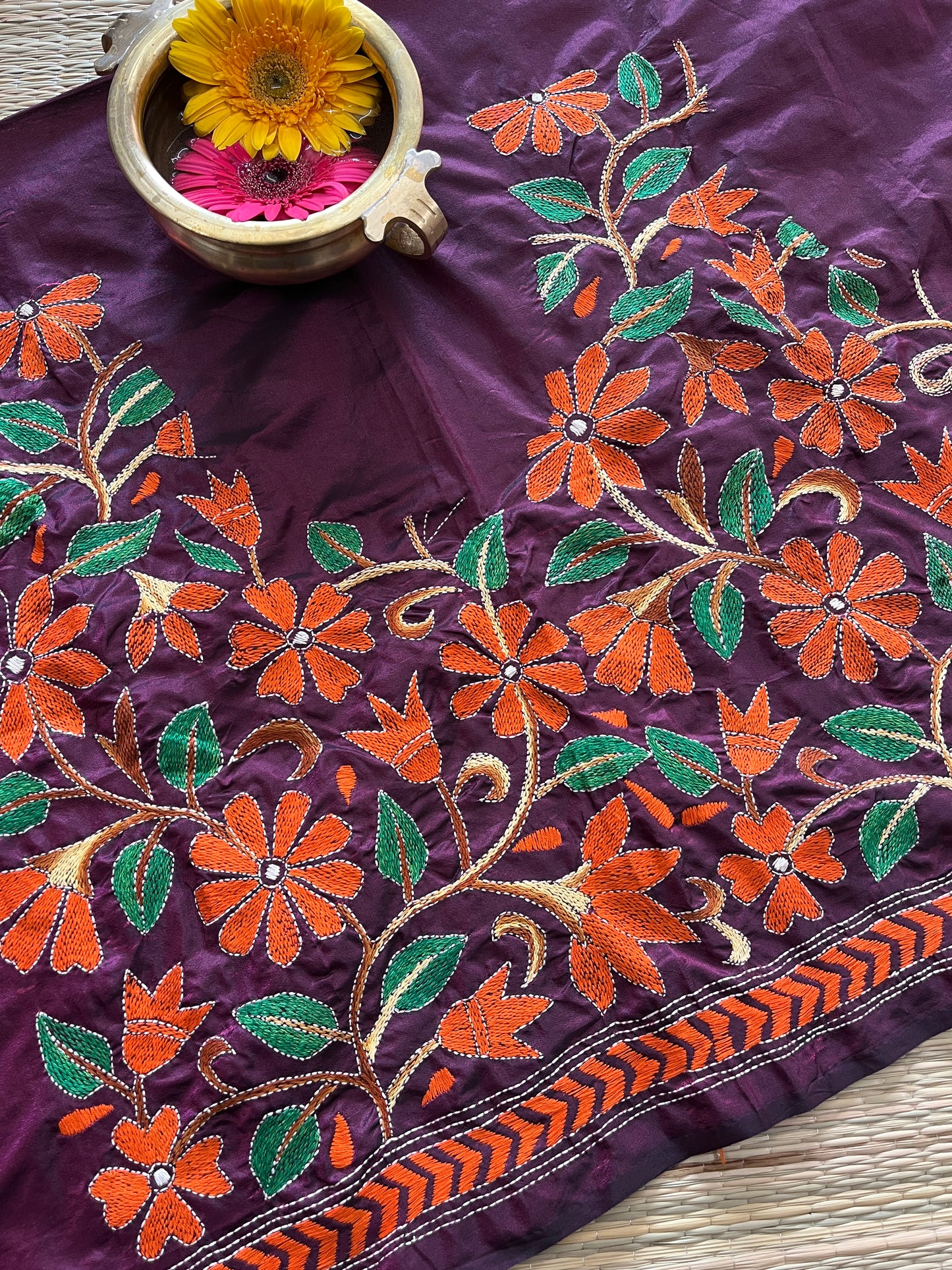 SKABP2 Art Silk Kanthawork Blouse Piece