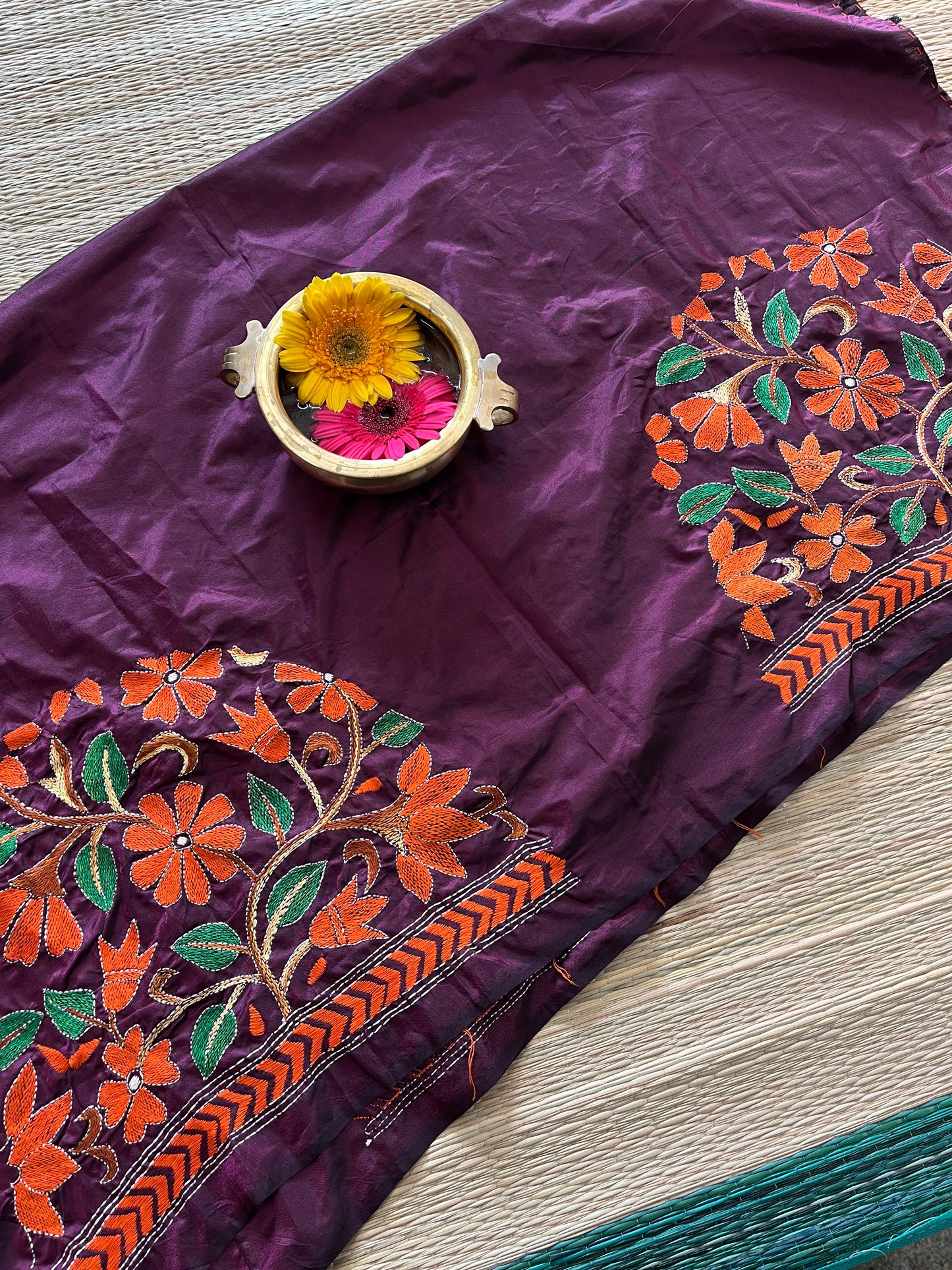 SKABP2 Art Silk Kanthawork Blouse Piece