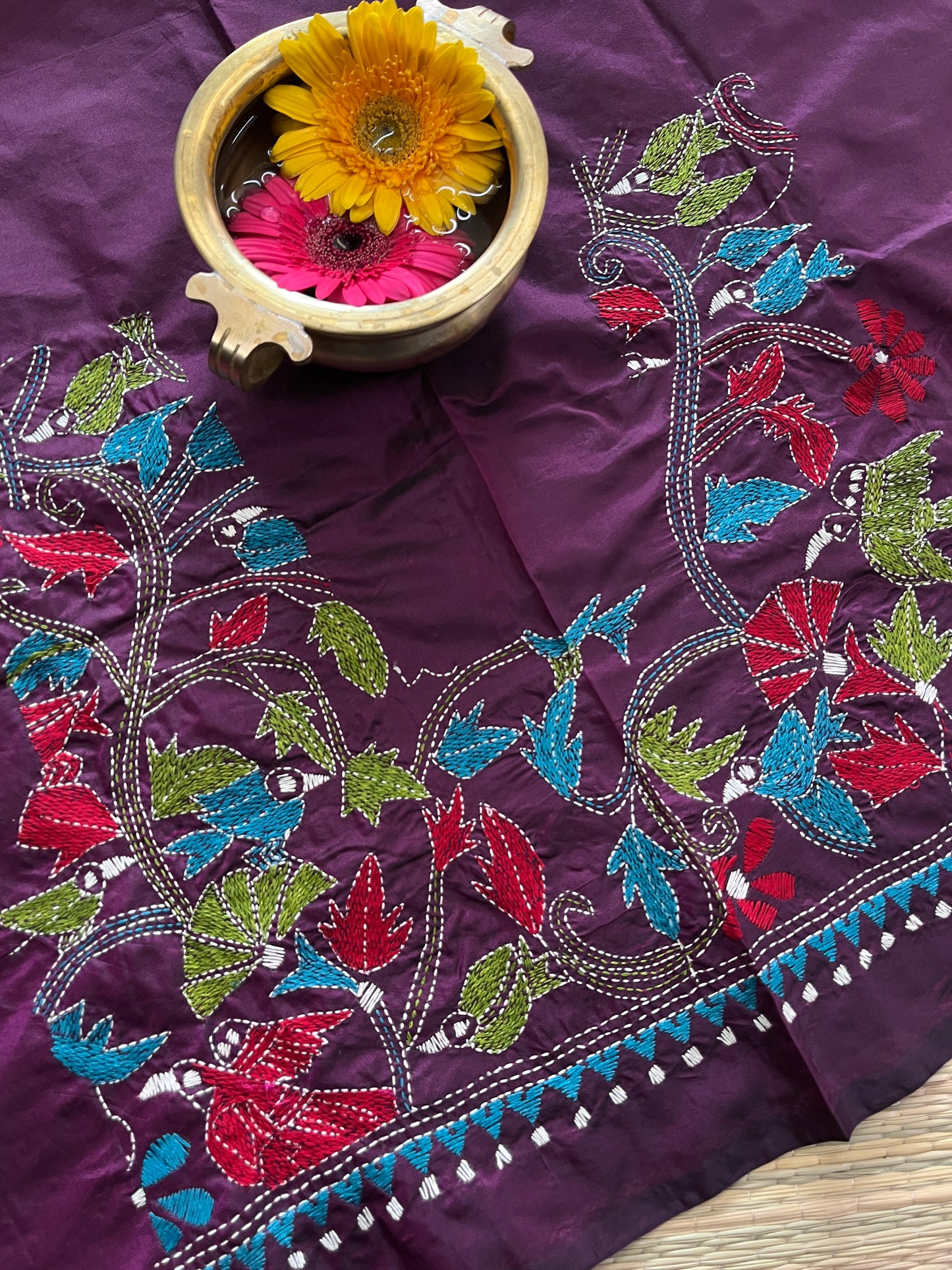 SKABP22 Art Silk Kanthawork Blouse Piece