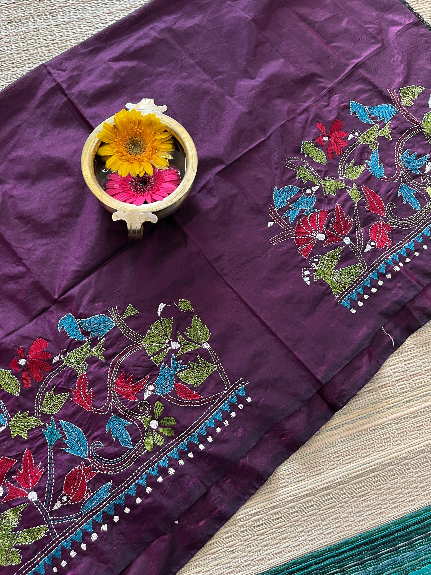 SKABP22 Art Silk Kanthawork Blouse Piece