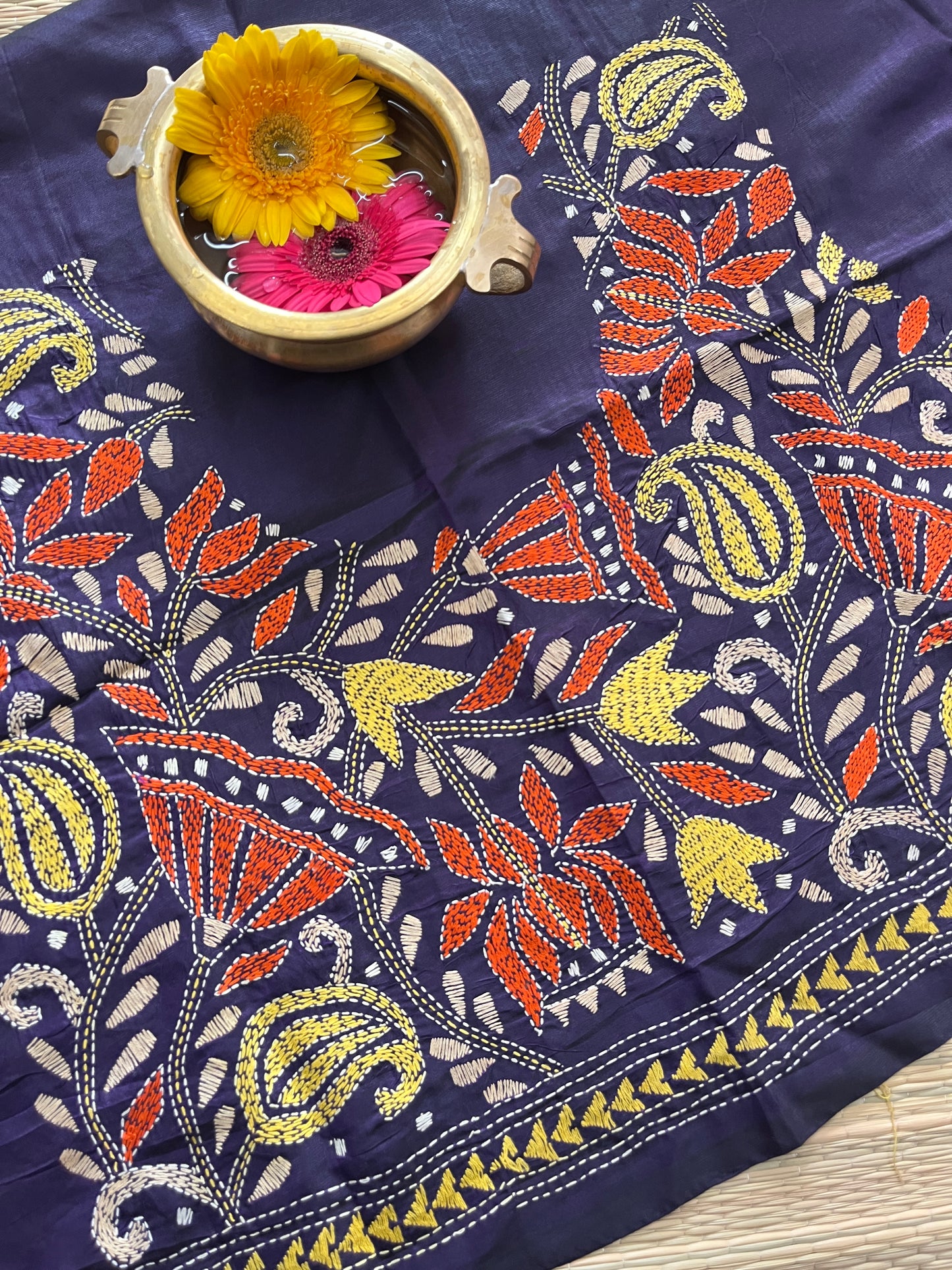 SKABP33 Art Silk Kanthawork Blouse Piece