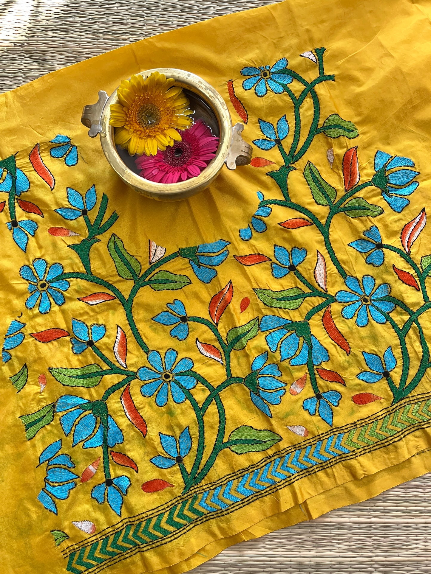 SKABP35 Art Silk Kanthawork Blouse Piece