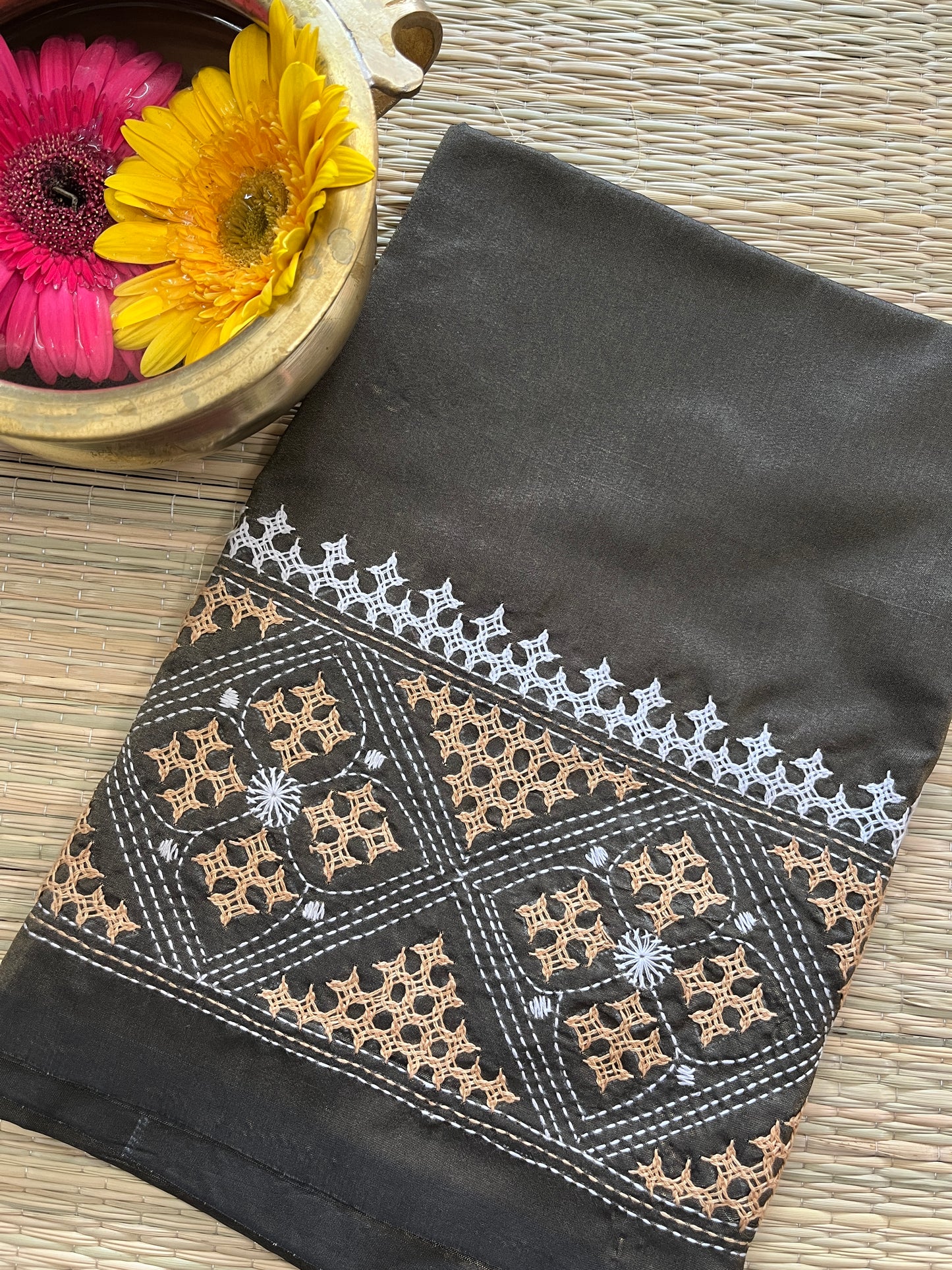 SKUBP10 Art Silk Kanthawork Blouse Piece