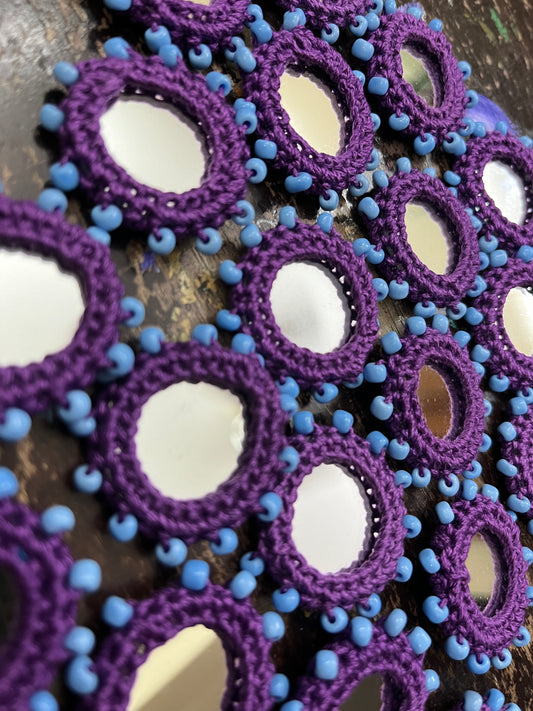 PURPLE Beaded Mirror Buttons