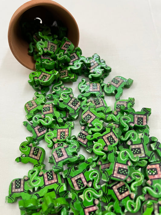 GREEN Elephant Buttons