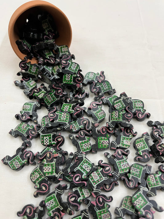 BLACK Elephant Buttons