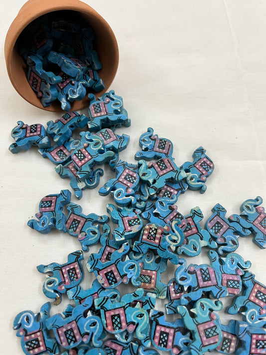 BLUE Elephant Buttons