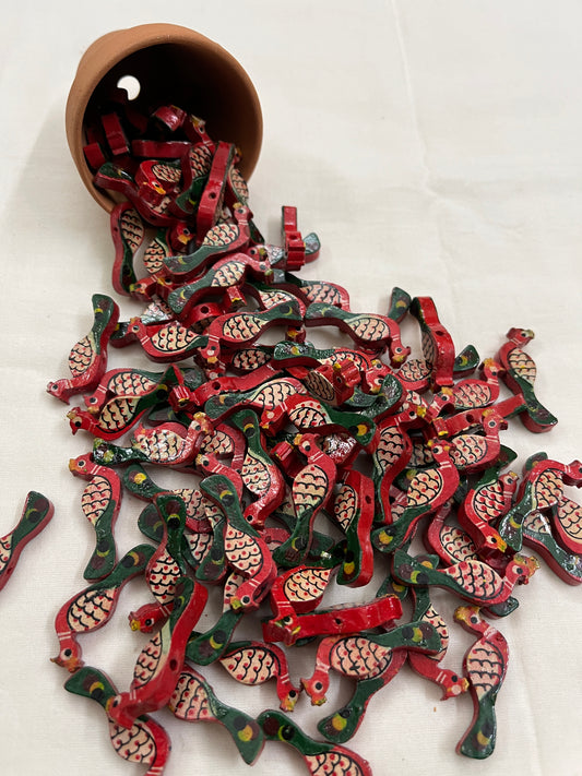 Red Peacock Buttons