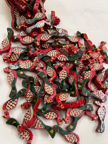 Red Peacock Buttons