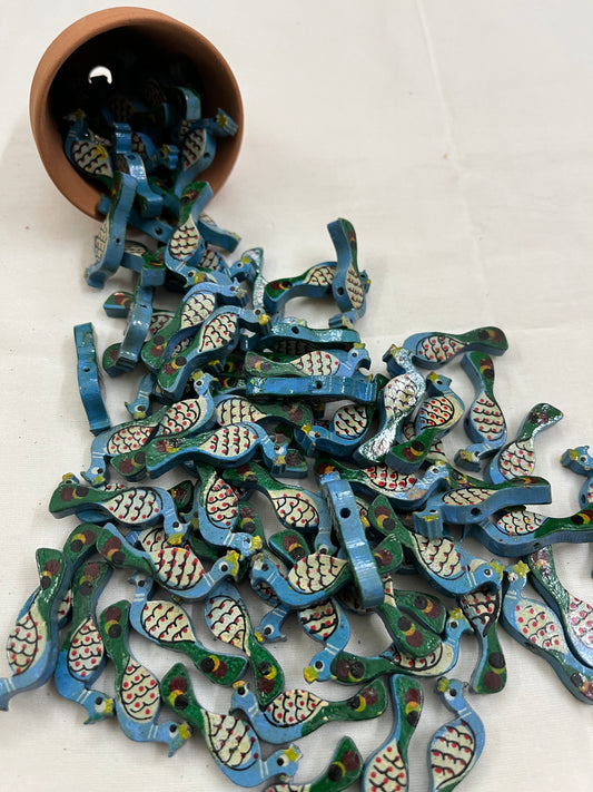 Blue Peacock Buttons