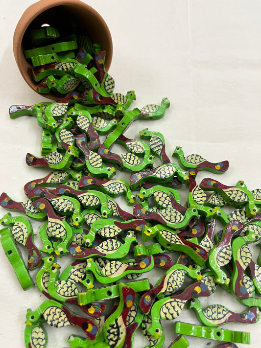 Green Peacock Buttons