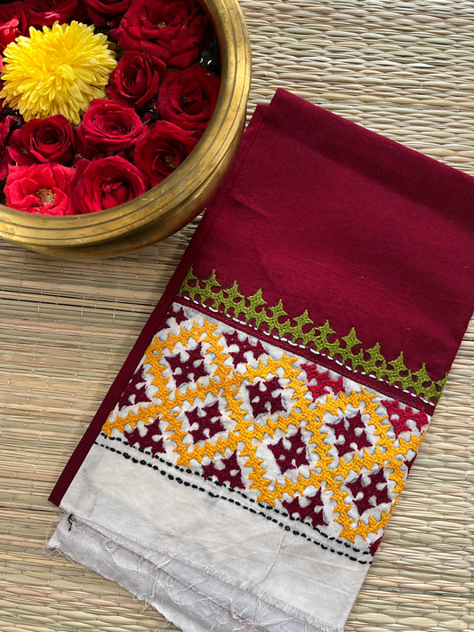 DKUBP21 Dual Color Kutchwork Blouse Piece