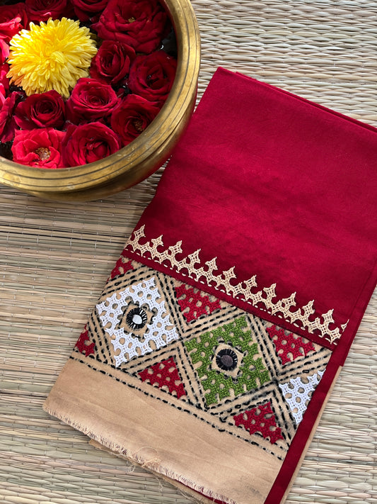 DKUBP25 Dual Color Kutchwork Blouse Piece