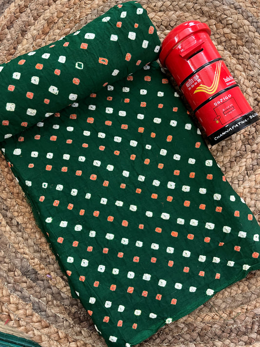 DESI GREEN Bandhani Fabric