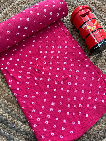 DARK PINK Bandhani Fabric