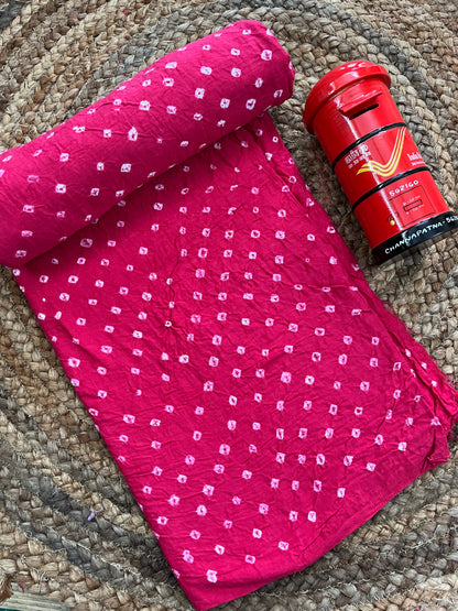 DARK PINK Bandhani Fabric