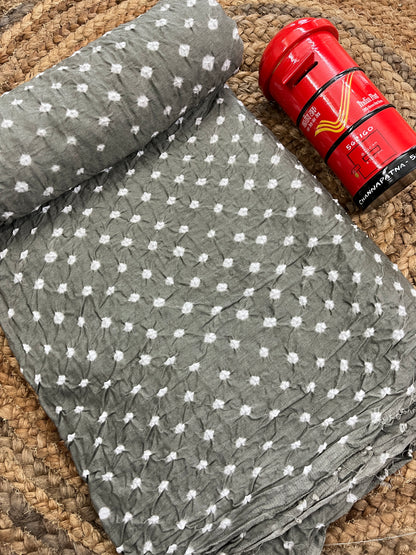 GREY Bandhani Fabric