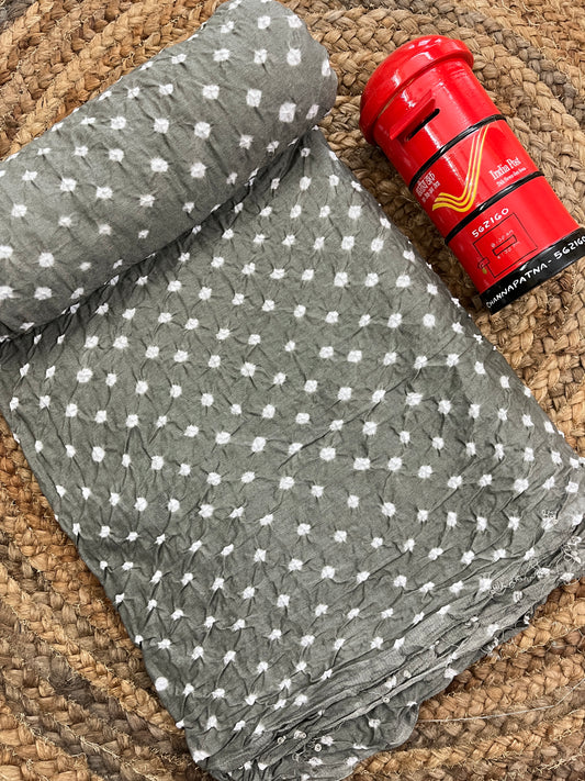 GREY Bandhani Fabric