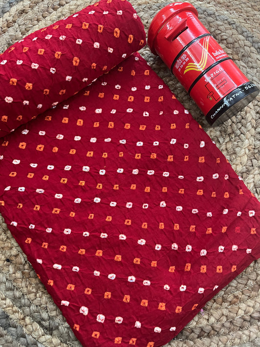 DESI RED Bandhani Fabric