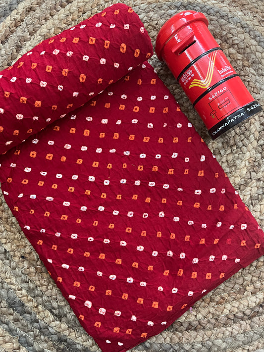 DESI RED Bandhani Fabric