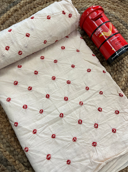 OFF WHITE Bandhani Fabric