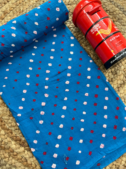 SKY BLUE Bandhani Fabric