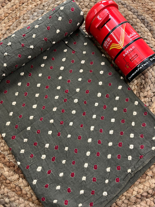 HOT GREY Bandhani Fabric