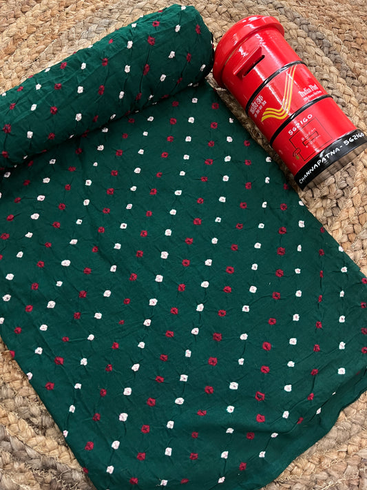 SPICY GREEN Bandhani Fabric