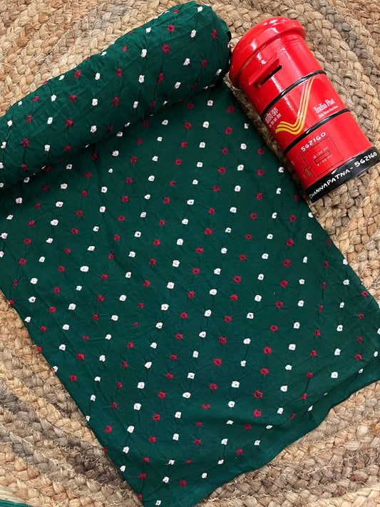 SPICY GREEN Bandhani Fabric