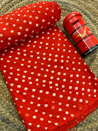 ORANGE Bandhani Fabric