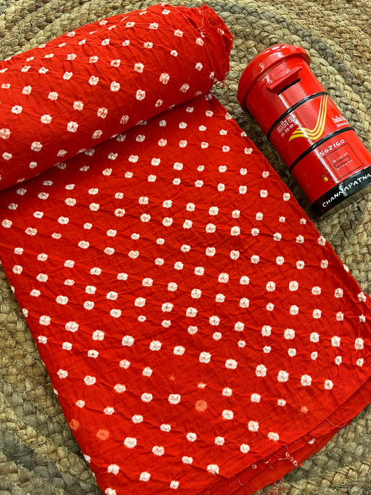ORANGE Bandhani Fabric