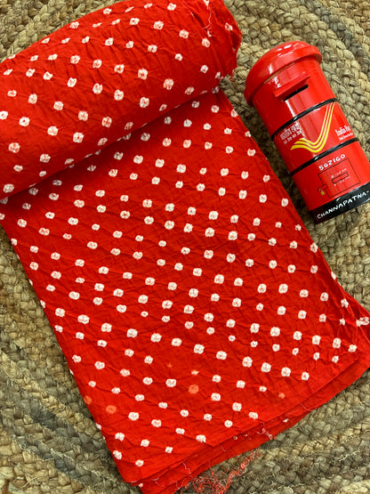 ORANGE Bandhani Fabric