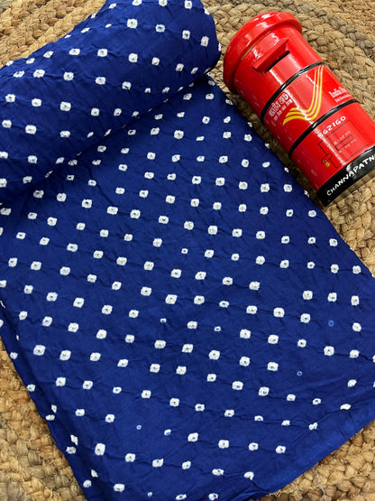 DARK BLUE Bandhani Fabric