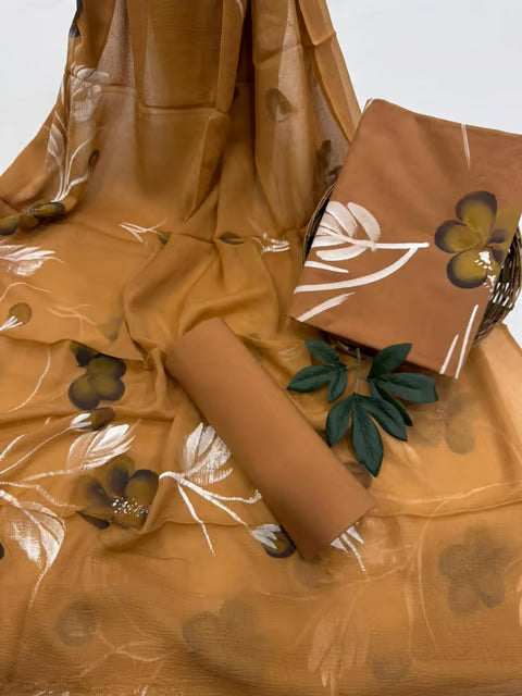 Hand Painted Dress Material