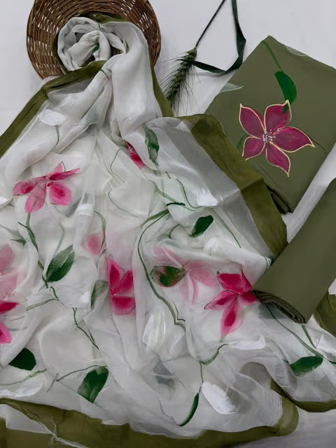 Hand Painted Dress Material