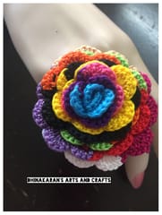 Satrangi Crochet Finger Ring