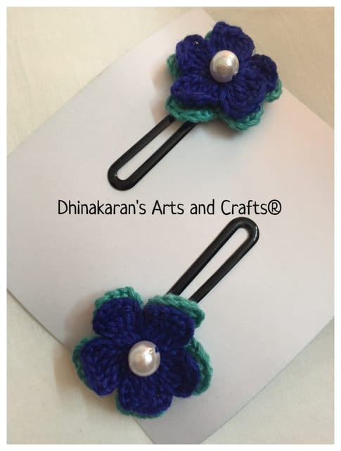 Happy Flowers Crochet HairClips