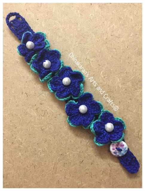 Happy Flowers Crochet Bracelet