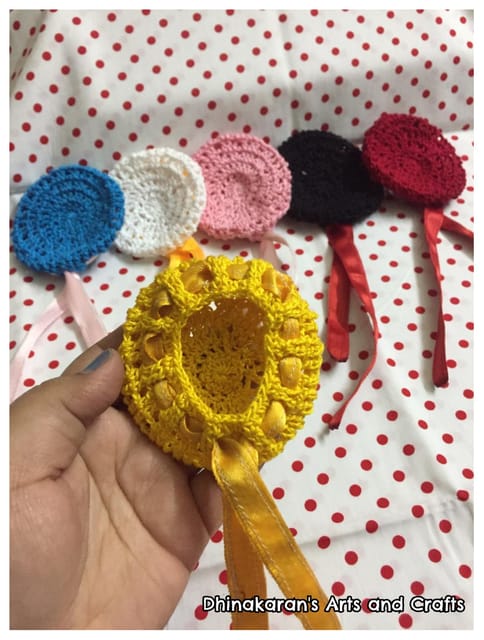 Crochet Bun Cover-YELLOW