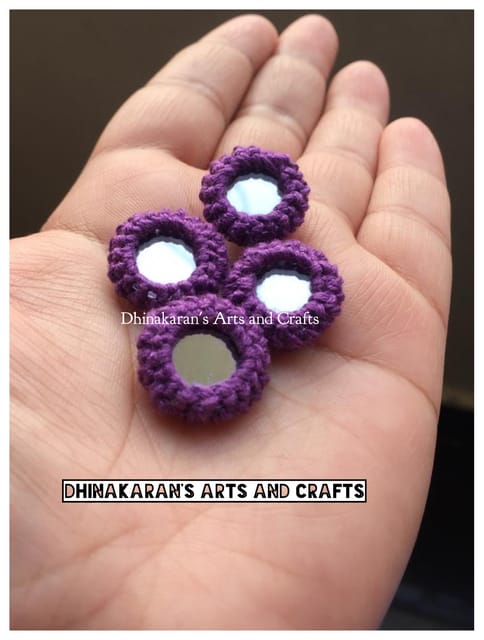 VIOLET Mini Kutchwork Mirror Buttons