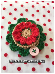 Floral Crochet Pocket Mirror-(1)