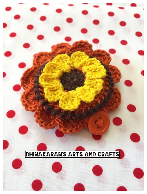 Floral Crochet Pocket Mirror-(3)